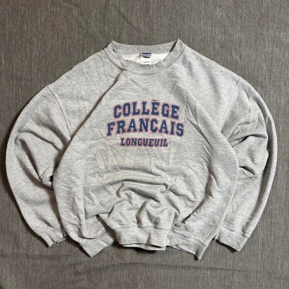 Gildan College Francais Longueuil grey crewneck sweatshirt - L‎